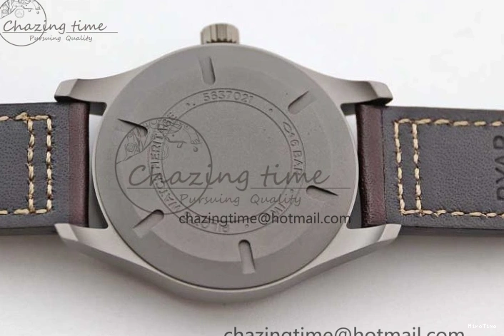 MIROTIME 0315 Mark XVIII IW327006 Titanium M+F 1:1 Best Edition Black Dial on Brown Leather Strap A Efficient 7052